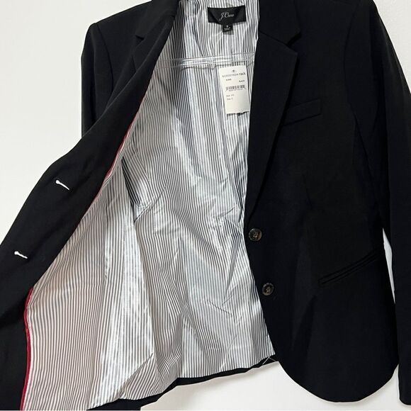 NWT J. Crew Black Label Black Blazer Small Lined Preppy 2 Button Jacket Suit - Picture 7 of 12
